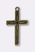 Estampe breloque croix 20x12 mm bronze x1
