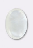 Nacre blanche cabochon 14x10 mm x1