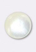 Nacre blanche cabochon 10 mm x1