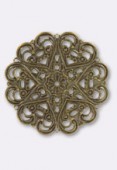 Pendentif en métal cœurs 44 mm bronze x1
