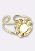 Bague fleur réglable support à coller 6 mm or x1
