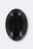 Agate noire cabochon 14x10 mm x1