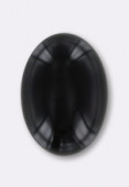 Agate noire cabochon 6x4 mm x1