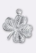 Estampe breloque trèfle à 4 feuilles 13 mm argent x1 Estampe breloque trèfle à 4 feuilles 13 mm argent x1