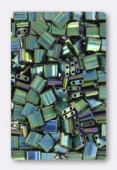 Miyuki Tila Beads TL-0468 metallic green iris x10g