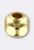 Perle en métal hexagone 4 mm or x 10