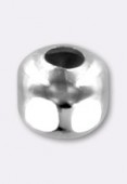 Perle en métal hexagone 4 mm argent x 10