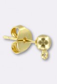 Clou d’oreille boule 15x6 mm or x2