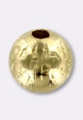 Perle en laiton ronde martelée 10 mm or x1