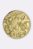 Estampe pendentif martelé 20 mm or x1 Estampe pendentif martelé 20 mm or x1