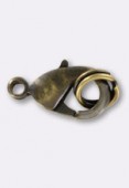 Fermoir mousqueton 12x7 mm bronze x1