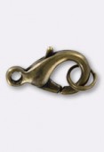 Fermoir mousqueton 15x8 mm bronze x1