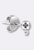 Clou d’oreille boule 15x6 mm argent x2