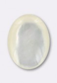 Nacre blanche cabochon 8x6 mm x1