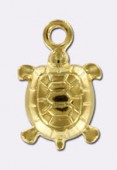 Breloque tortue 10x7 mm plaqué or 24K 3 microns x1