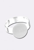 Bague réglable support à coller 10 mm argent x1