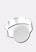 Bague réglable support à coller 16 mm argent x1