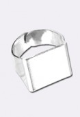 Bague réglable support à coller 16x14 mm argent x1