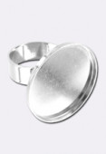 Bague réglable pour cabochon à coller 23 mm argent x1