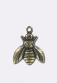 Estampe breloque abeille 13x12 mm bronze x1
