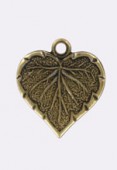 Estampe breloque feuille 11x12 mm bronze x1 Estampe breloque feuille 11x12 mm bronze x1