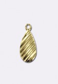 Estampe breloque goutte striée 13x7 mm or x1 Estampe breloque goutte striée 13x7 mm or x1