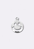 Estampe breloque smiley 9 mm argent x1 Estampe breloque smiley 9 mm argent x1