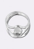 Bague réglable à sertir 6x8 mm argent x1