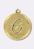Estampe médaille alphabet C 18 mm or x1