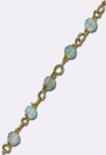 Apatite chaîne rosaire / argent 925 doré x10cm
