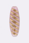 Olive striée or 14x6 mm antic pink x4