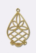 Estampe pendentif lotus 35x24mm or x1 