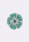 Fleur Pop 8 mm turquoise silver x2