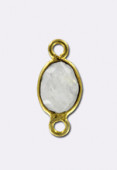 Intercalaire pierre de lune / argent 925 doré 15x6 mm x1