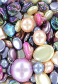 Lot de perles en verre nacré lilac cream x100g
