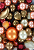 Lot de perles en verre nacré marron roux x100g