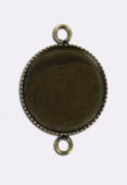 Support pour cabochon bord dentelé 18 mm bronze x1