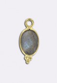 Pendentif labradorite / argent 925 doré 14x6 mm x1