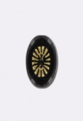 Palet ovale 14x11 mm black gold x1