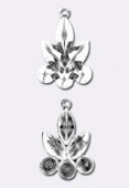 Estampe pendentif tre foglie 17 mm argent x1 Estampe pendentif tre foglie 17 mm argent x1