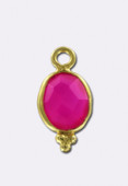 Pendentif agate rose / argent 925 doré 12x6 mm x1