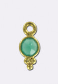 Pendentif agate verte / argent 925 doré 10x5 mm x1