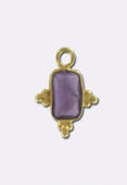 Pendentif amethyste / argent 925 doré 11x7 mm x1