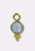 Pendentif calcédoine bleue / argent 925 doré 10x5 mm x1