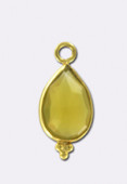 Pendentif citrine / argent 925 doré 12x6 mm x1