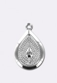 Estampe pendentif goutte Mascate 17x12 mm argent x1 Estampe pendentif goutte Mascate 17x12 mm argent x1