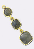 Pendentif en labradorite / argent 925 doré x1