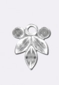 Estampe pendentif feuille 15x12 mm argent x1 Estampe pendentif feuille 15x12 mm argent x1