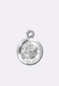 Pendentif oxyde de zirconium / argent 925 4 mm x1