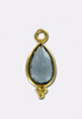 Pendentif tourmaline bleue / argent 925 doré 15x6 mm x1